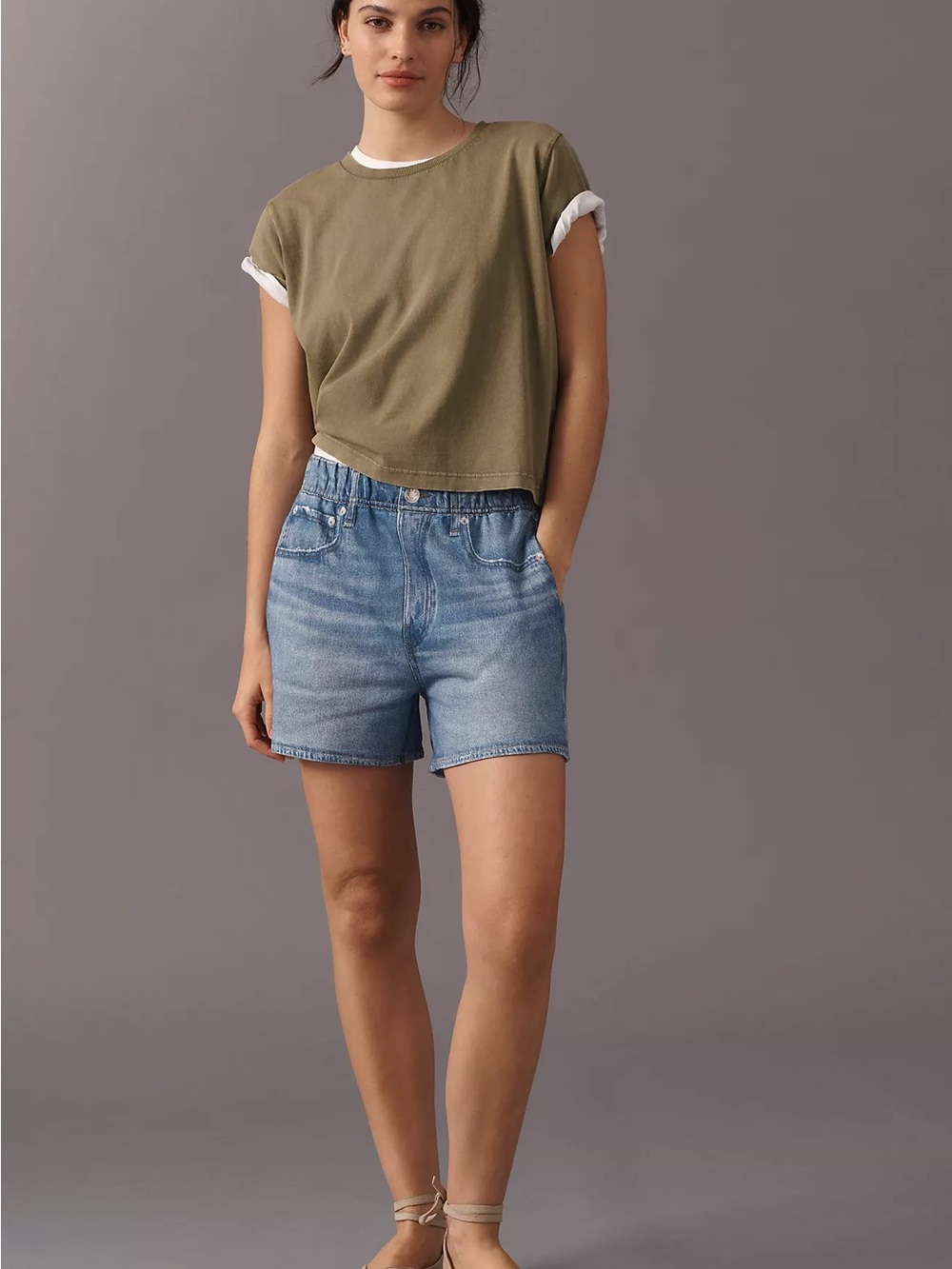 rag & bone Miramar Terry Denim-Knit Walking Shorts
